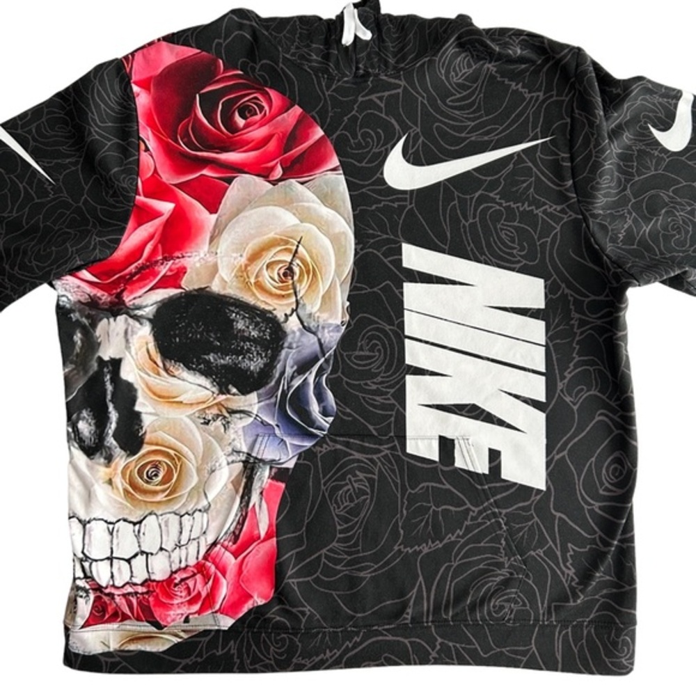 ZooTop Bear Skull & Roses Pullover Graphic Hoodie (XL)